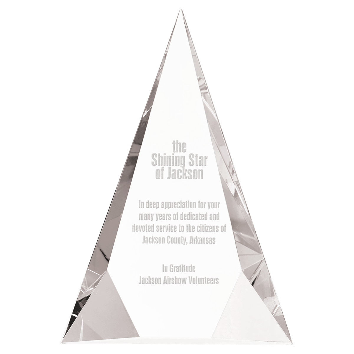 Crystal Facet Triangle Award
