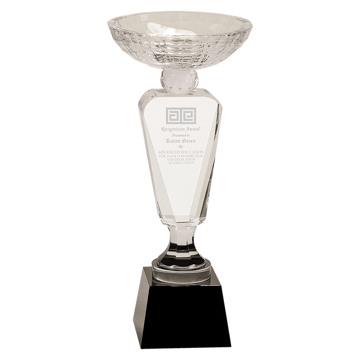 Clear Crystal Cup with Pedestal Base Award