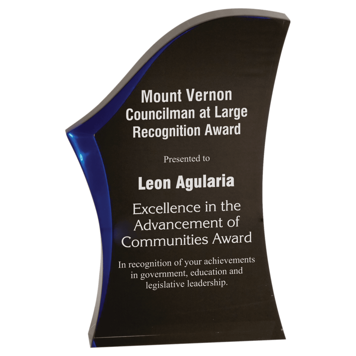 /Blue Luminary Surge Acrylic Award