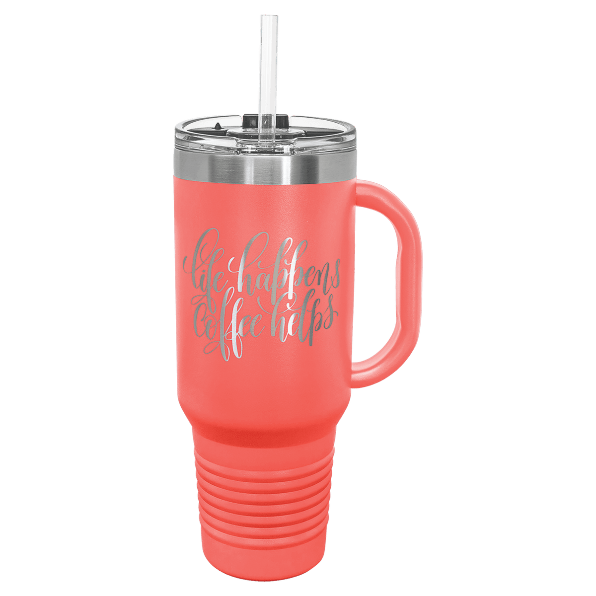 Polar Camel 40 oz. Travel Mug with Snap Lid & Straw
