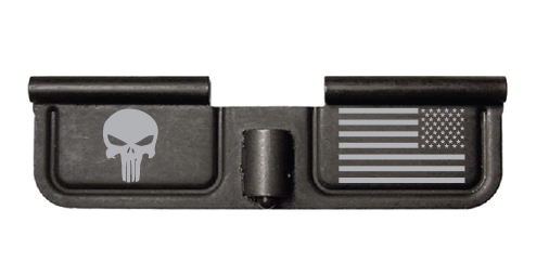 AR-15 milspec dust cover with custom punisher and american flag laser engraving in Watertown, MN