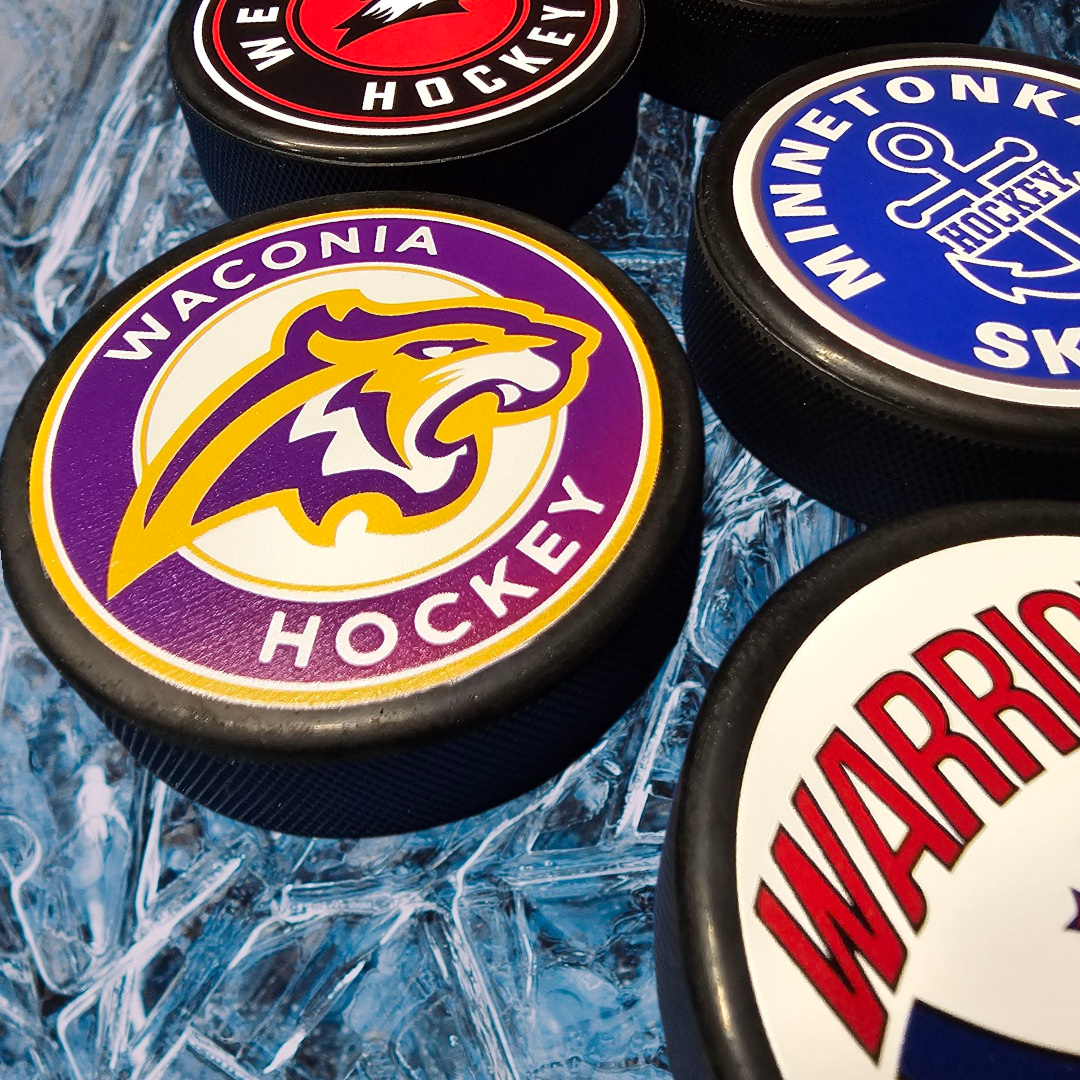 Custom Pucks Seattle Custom Printed Full Color Hockey Pucks – Halstead Laser Engraving