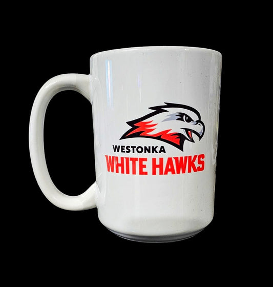 15oz Ceramic White Hawk Mug