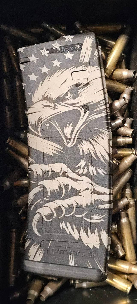 Custom Engraved American Eagle 5.56 PMAG Gen 2 | AR-15 Laser Engraved Magazine