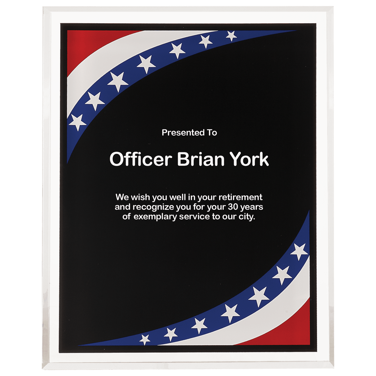 Stars & Stripes Border Clear-Plaq Acrylic Award
