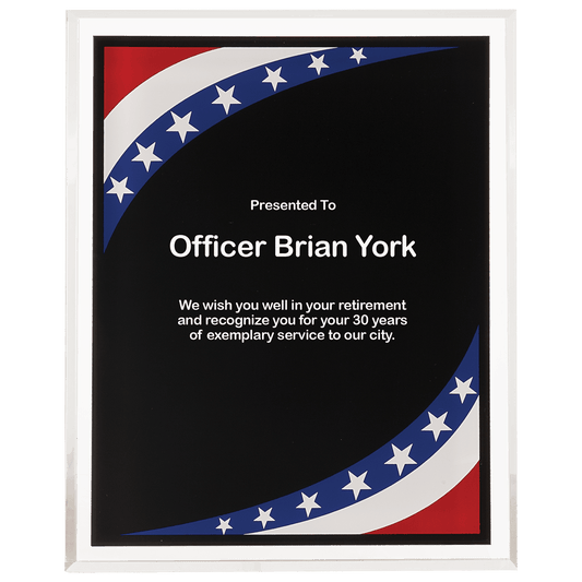 Stars & Stripes Border Clear-Plaq Acrylic Award