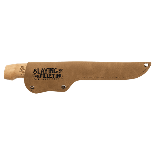 Bison River 7" Fillet Knife with Wood Handle and Leatherette Sheath