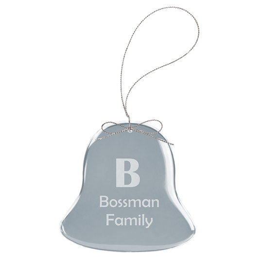 Clear Bell Glass Ornament with Silver String