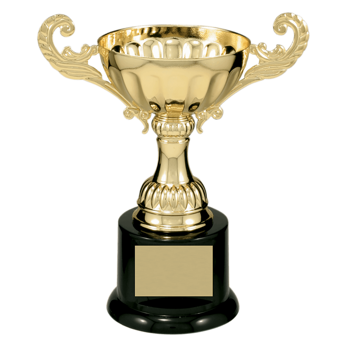 Completed Metal Cup Trophy on Plastic Base Award