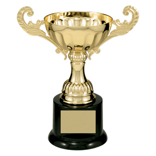 Completed Metal Cup Trophy on Plastic Base Award