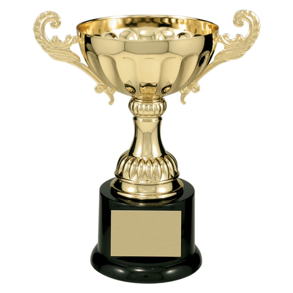 Completed Metal Cup Trophy on Plastic Base Award