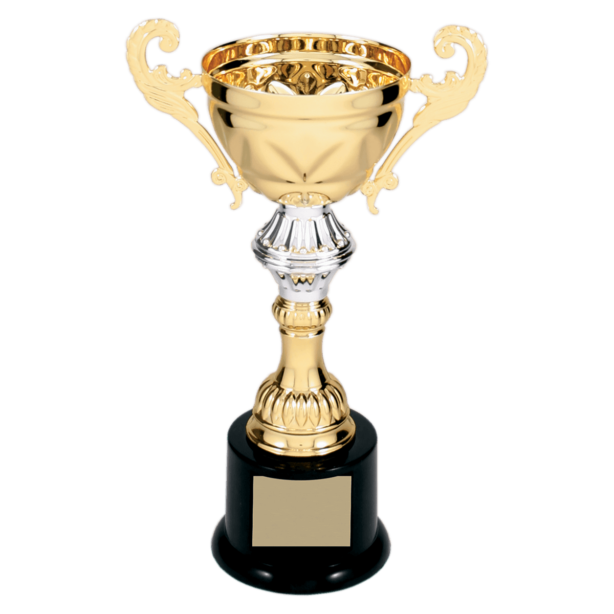 Completed Metal Cup Trophy on Plastic Base Award