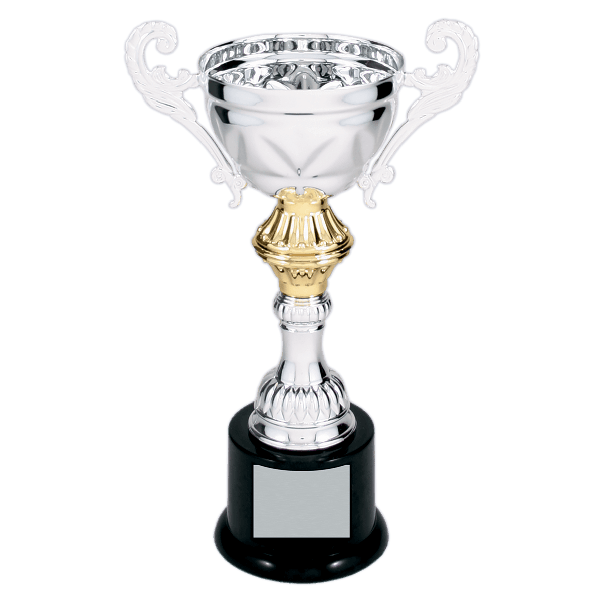 Completed Metal Cup Trophy on Plastic Base Award