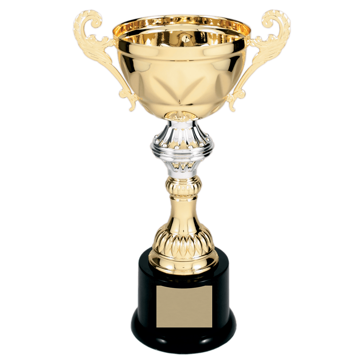Completed Metal Cup Trophy on Plastic Base Award