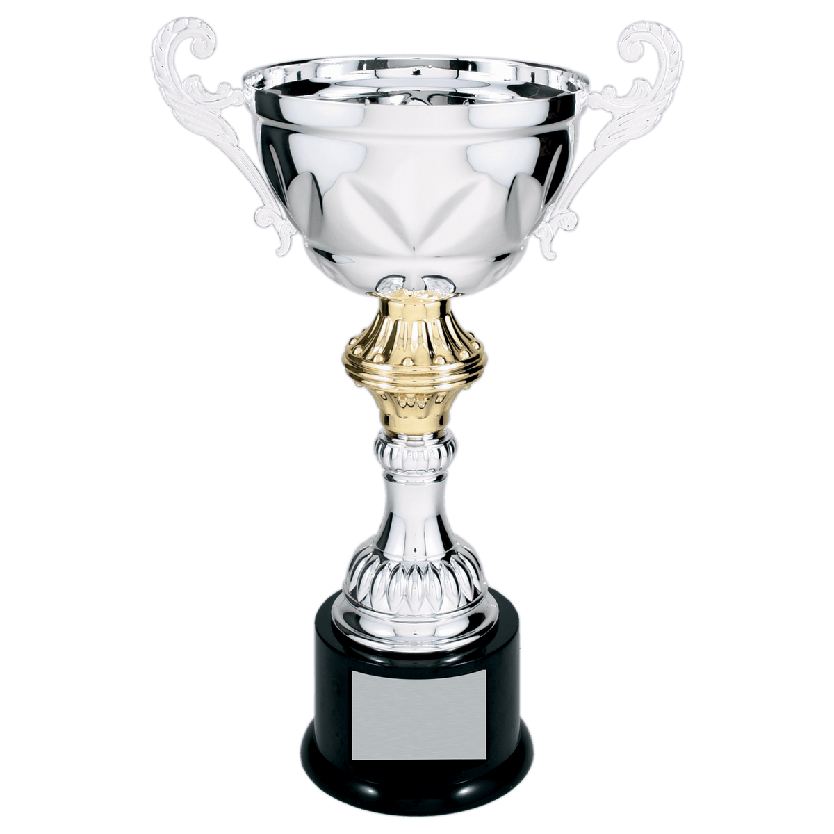 Completed Metal Cup Trophy on Plastic Base Award
