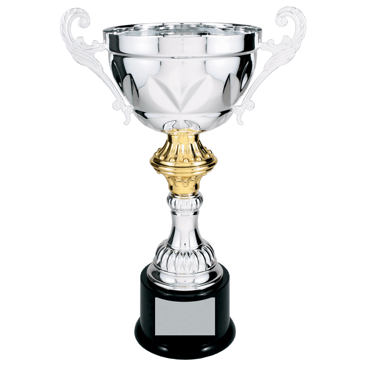 Completed Metal Cup Trophy on Plastic Base Award