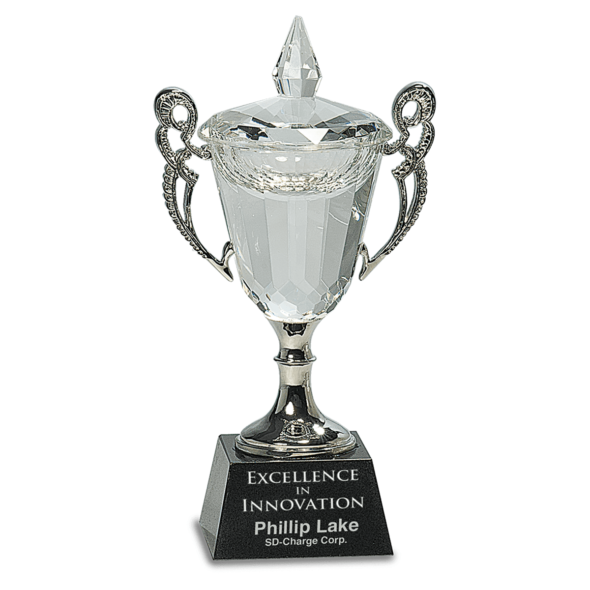 Crystal Cup with Handles and Stem Award