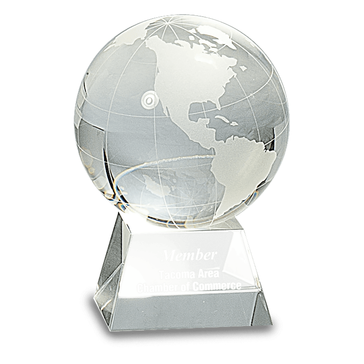 Crystal Globe on Clear Base Award