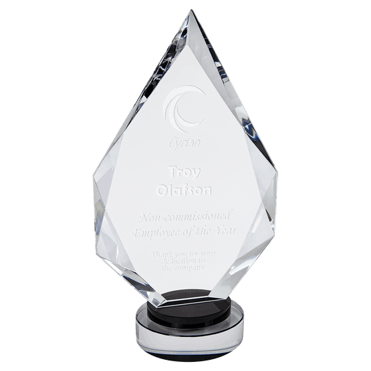 Diamond Crystal on & Clear Round Base Award