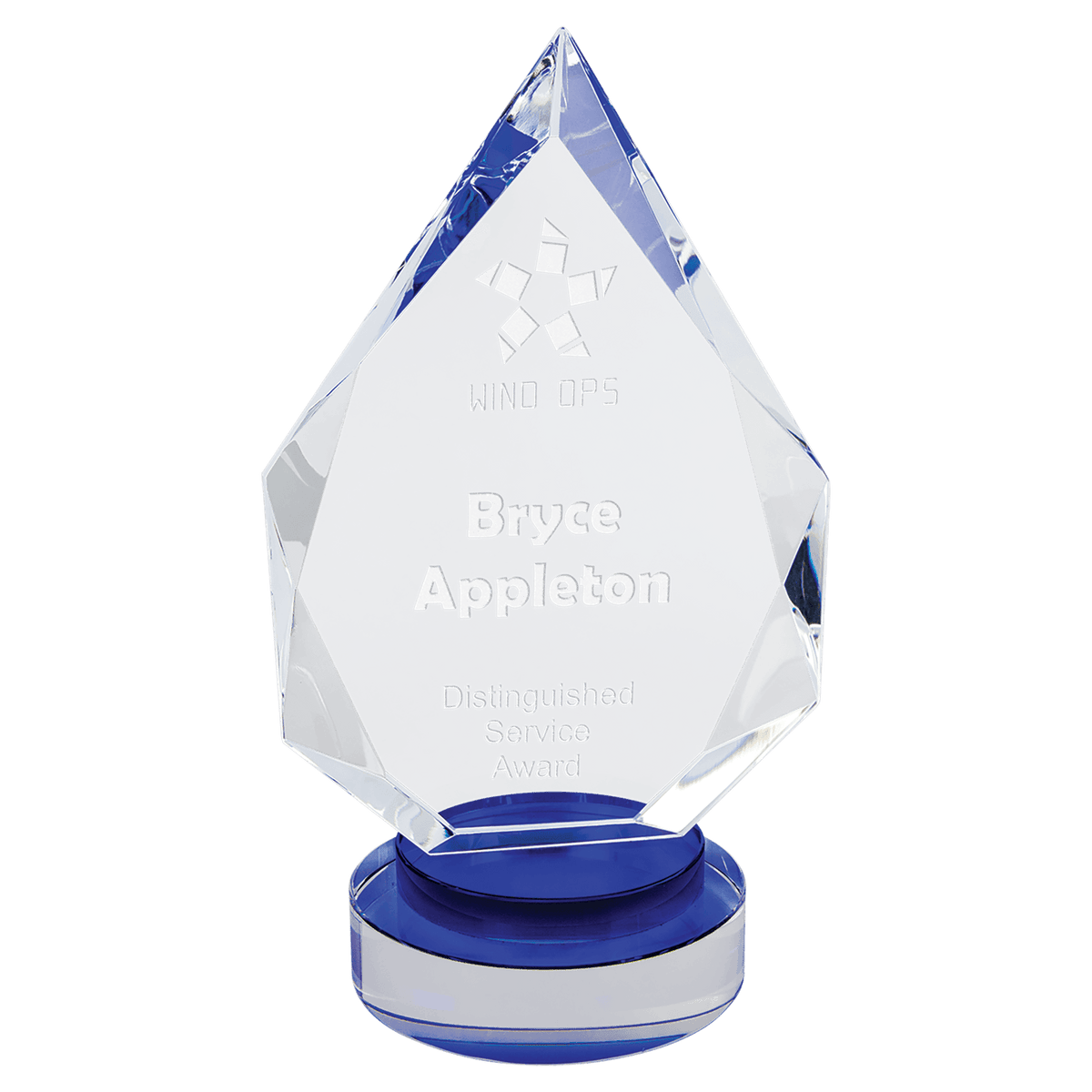 Diamond Crystal on & Clear Round Base Award