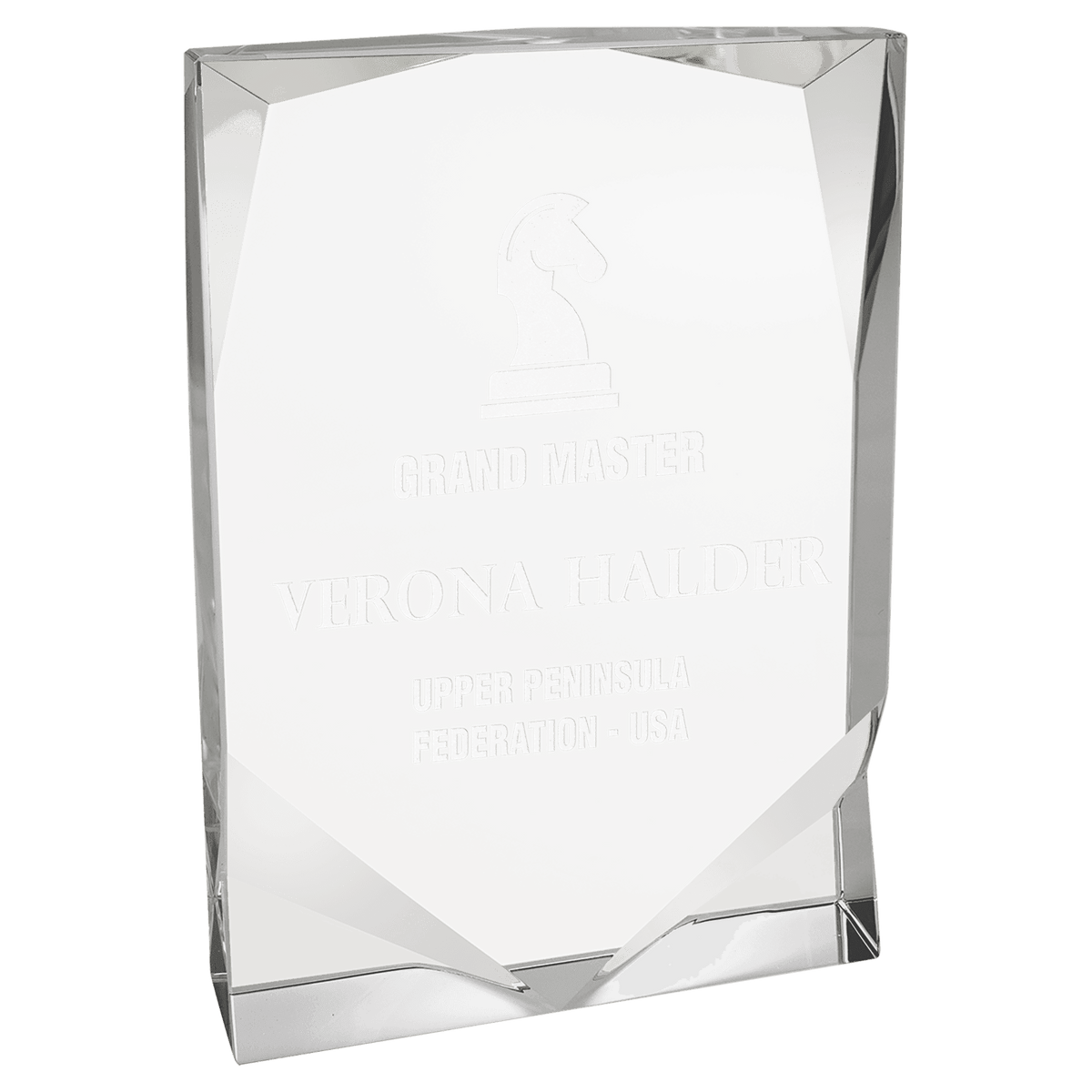 Crystal Rectangle with Two Front Bevels Award