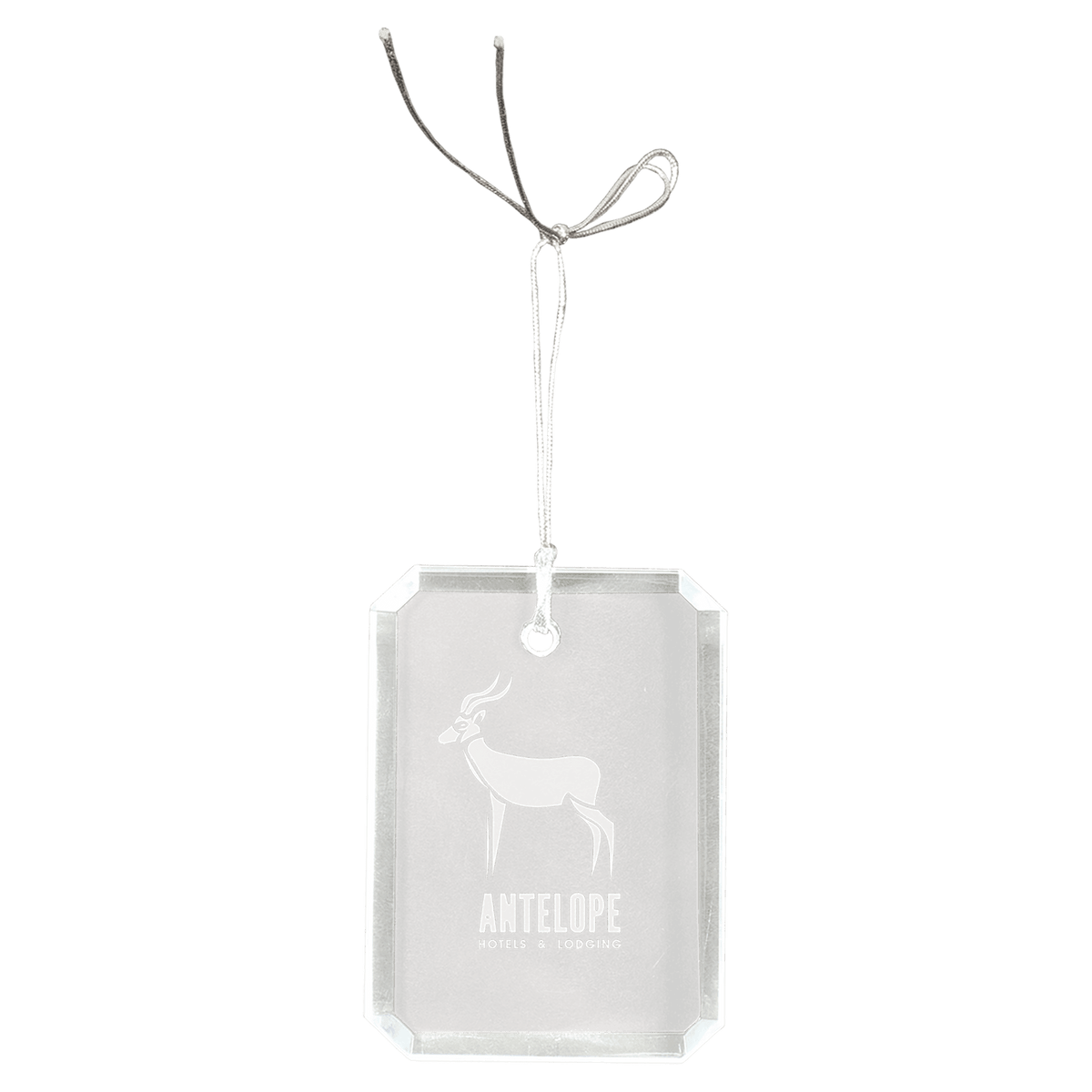 Crystal Rectangle Clipped Corner Ornament Award