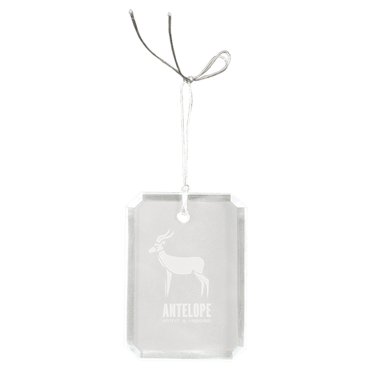 Crystal Rectangle Clipped Corner Ornament Award