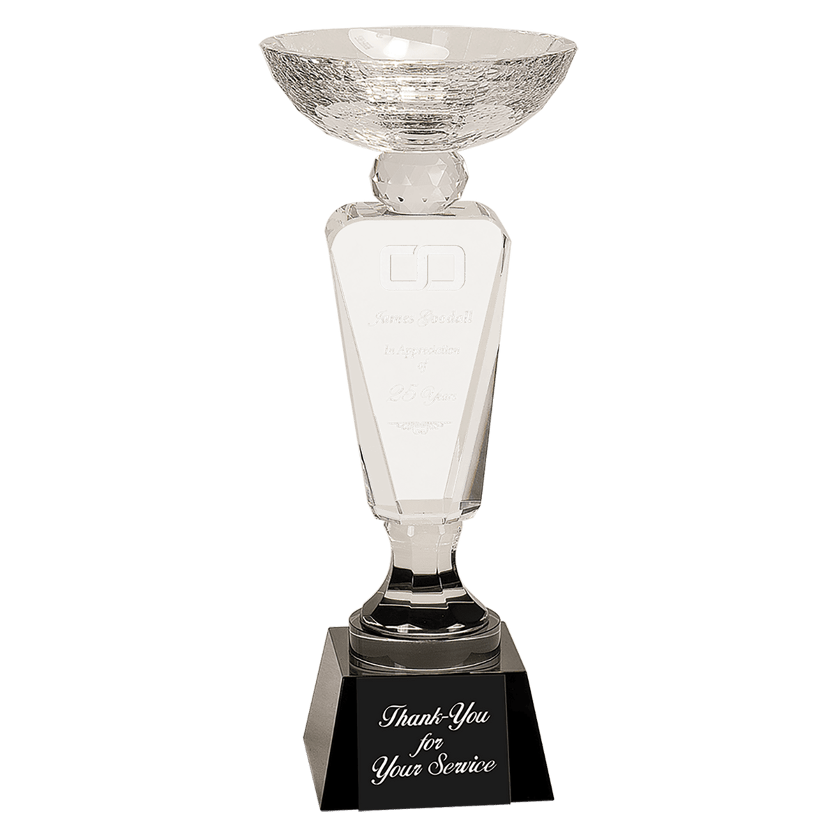 Clear Crystal Cup with Pedestal Base Award