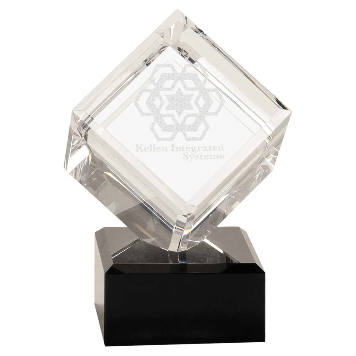 Clear Crystal Cube on Pedestal Base Award