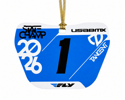 Personalized USA BMX State Number Plate Ornament – Custom BMX Rider Christmas Ornament