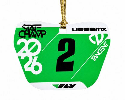 Personalized USA BMX State Number Plate Ornament – Custom BMX Rider Christmas Ornament