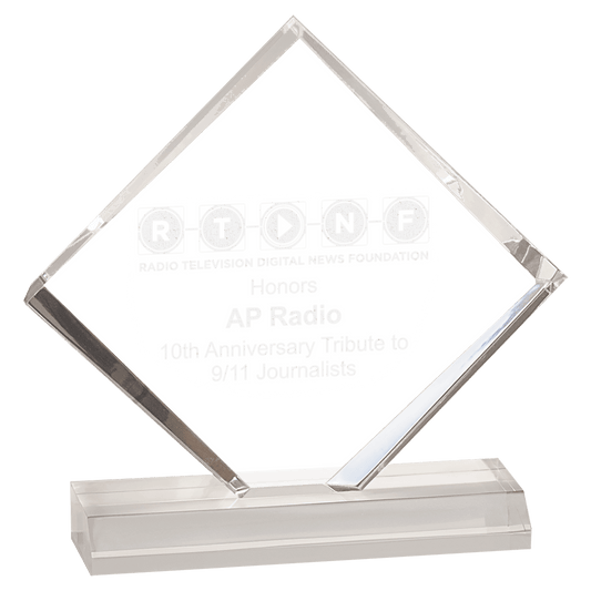 Clear Diamond Jewel Beveled Acrylic Blank Award