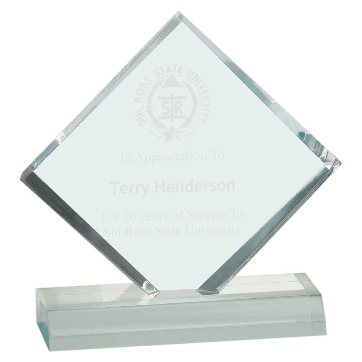 Clear Diamond Jewel Beveled Acrylic Blank Award