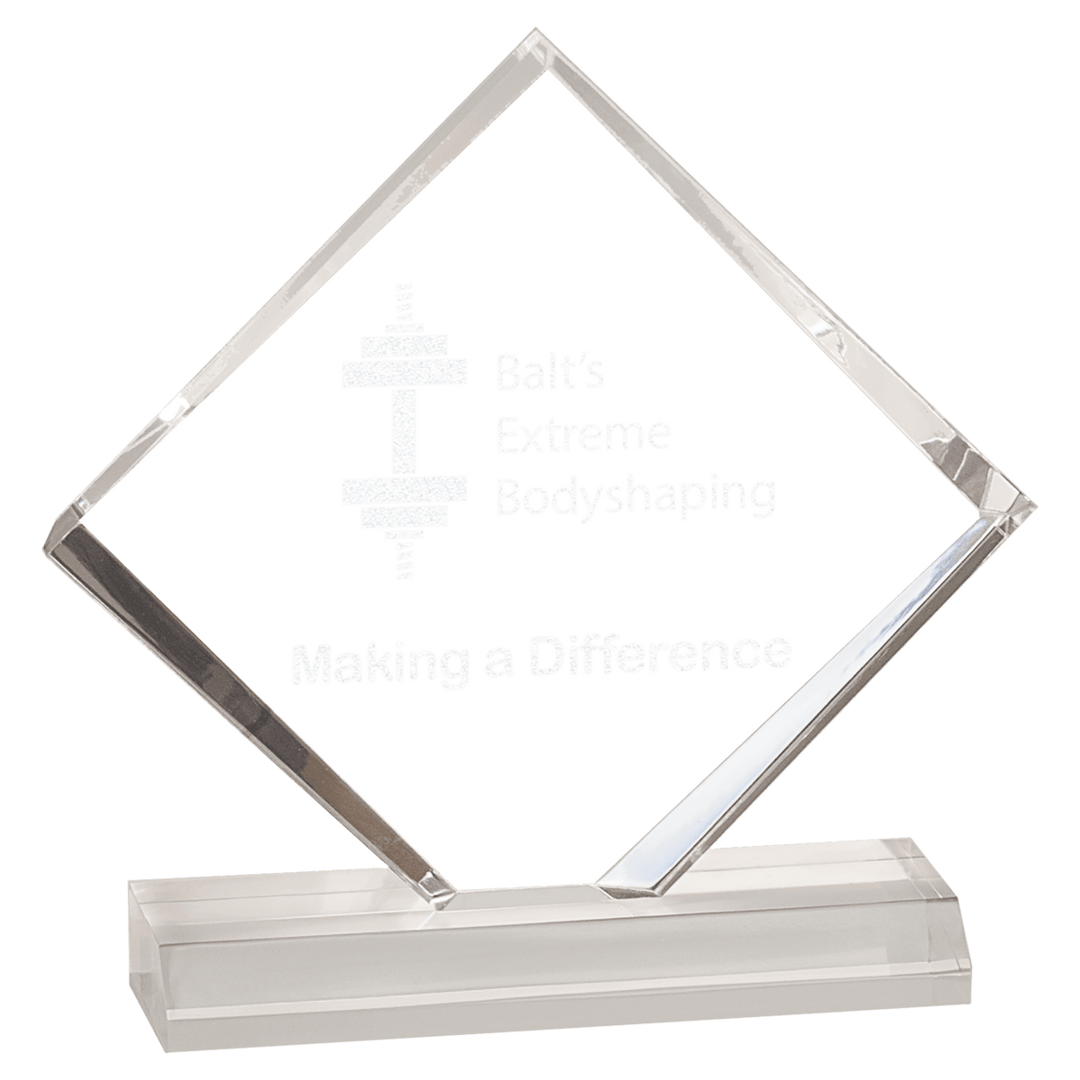 Clear Diamond Jewel Beveled Acrylic Blank Award