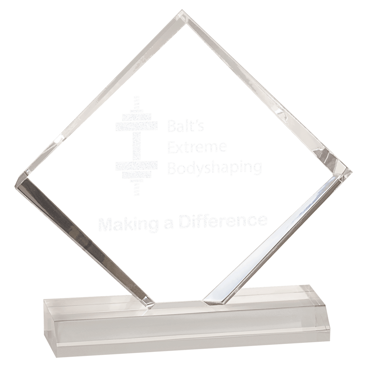 Clear Diamond Jewel Beveled Acrylic Blank Award
