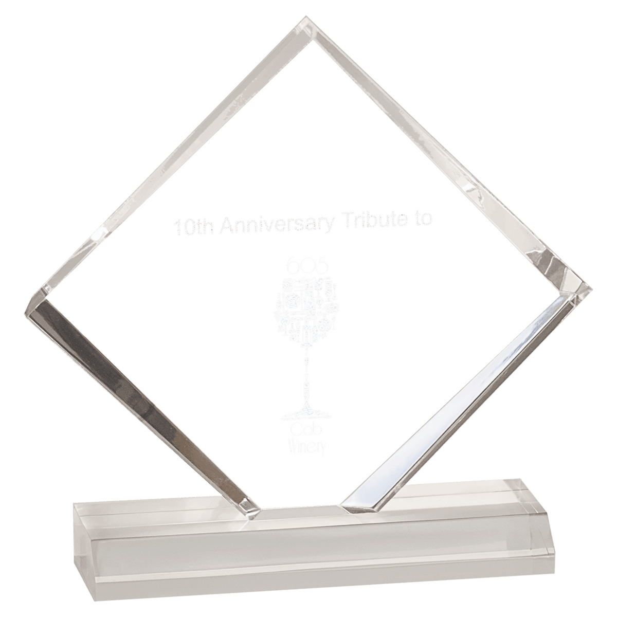 Clear Diamond Jewel Beveled Acrylic Blank Award