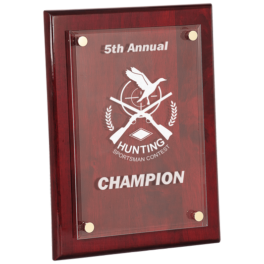 Rose Piano Finish Floating Acrylic Plaque Award