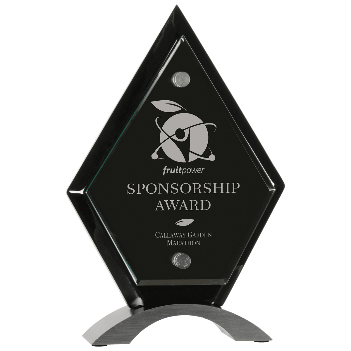 Diamond Piano Finish Floating Jade Glass Standup Award