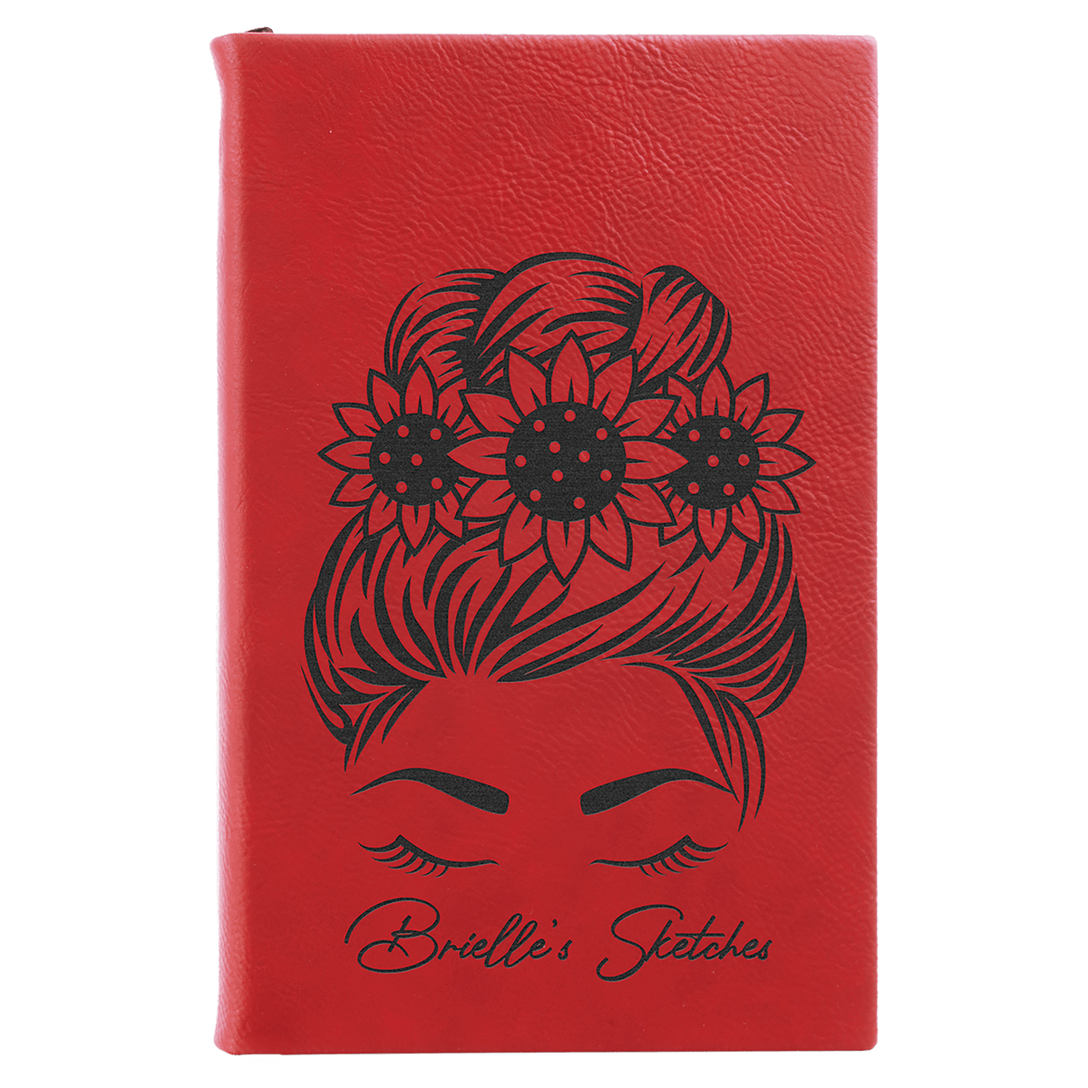 Laserable Leatherette Sketch Book with Unlined Notepad
