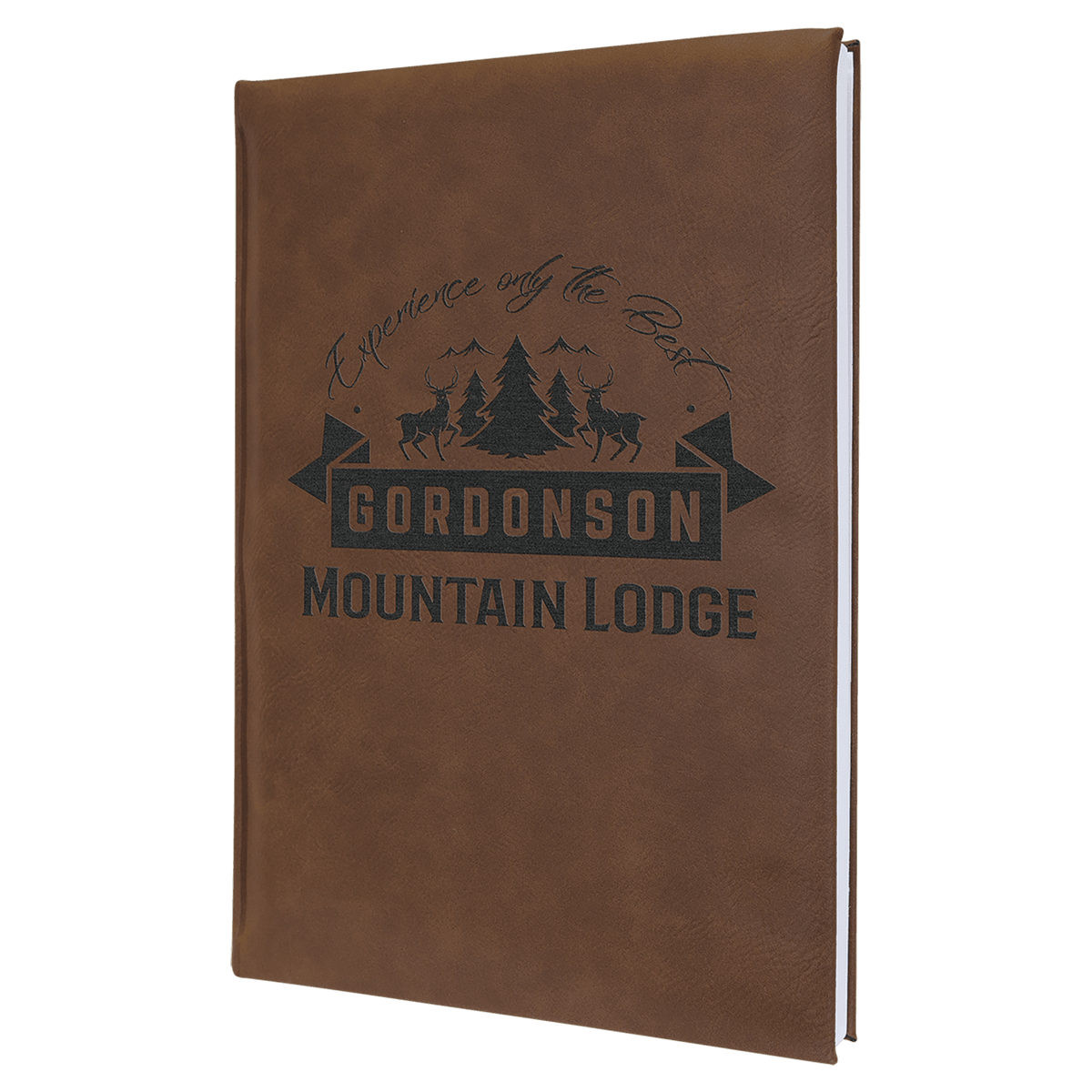 Dark Brown Laserable Leatherette Journal with Lined Notepad