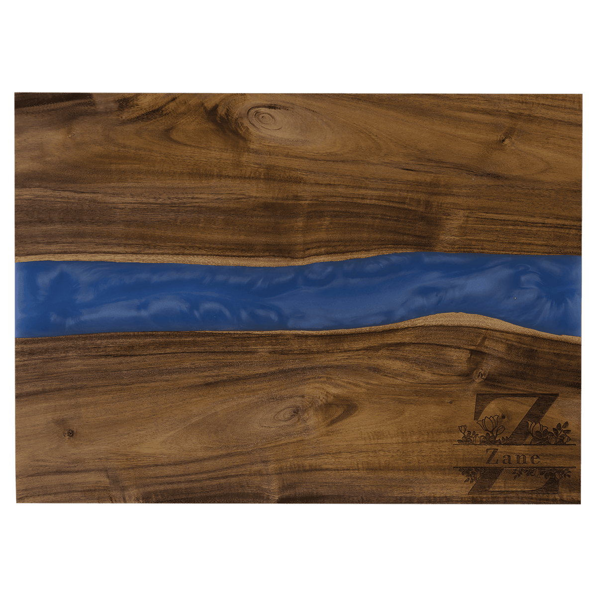 Acacia and Blue Pearl Resin Serving Board