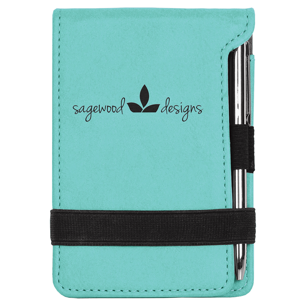 Laserable Leatherette Mini Notepad with Pen