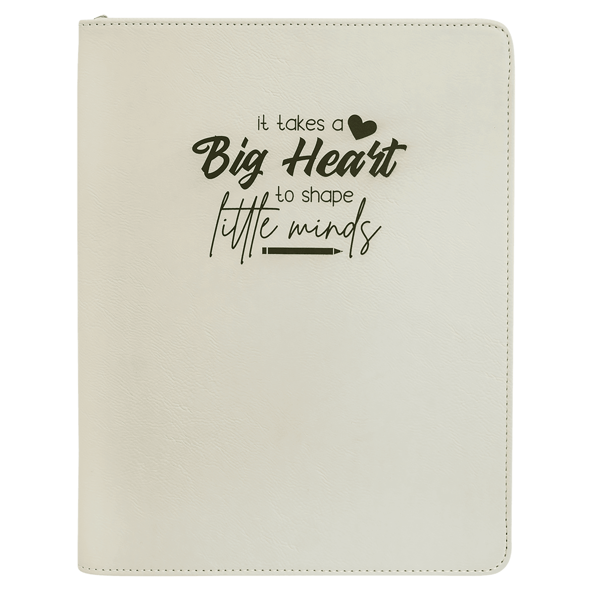 with Zipper Laserable Leatherette Portfolio with Notepad