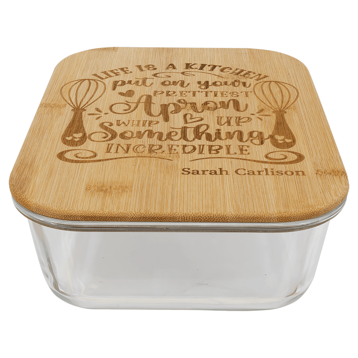 Rectangle Glass Container with Bamboo Lid