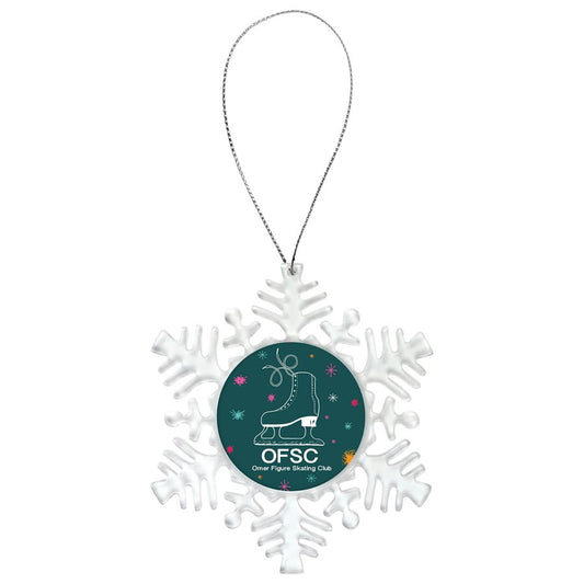 Snowflake Ornament with 2" Insert Holder & Silver String (Insert is not included)