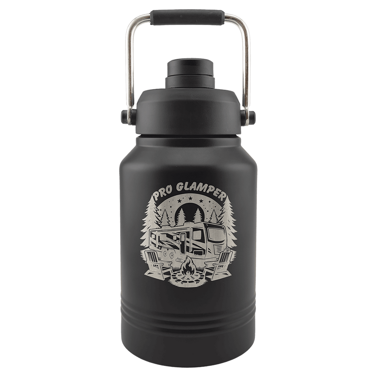 Polar Camel 64 oz. Black Vacuum Insulated Jug with Chug Lid and Easy-Carry Handle