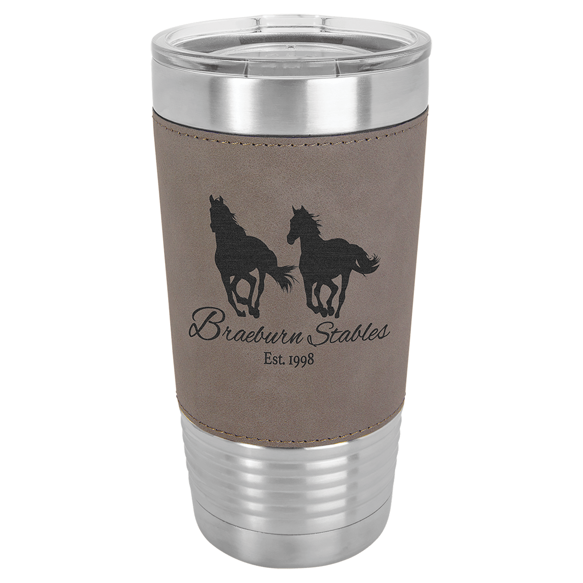 Polar Camel 20 oz. Light Brown Leatherette Grip Tumbler with Standard Lid