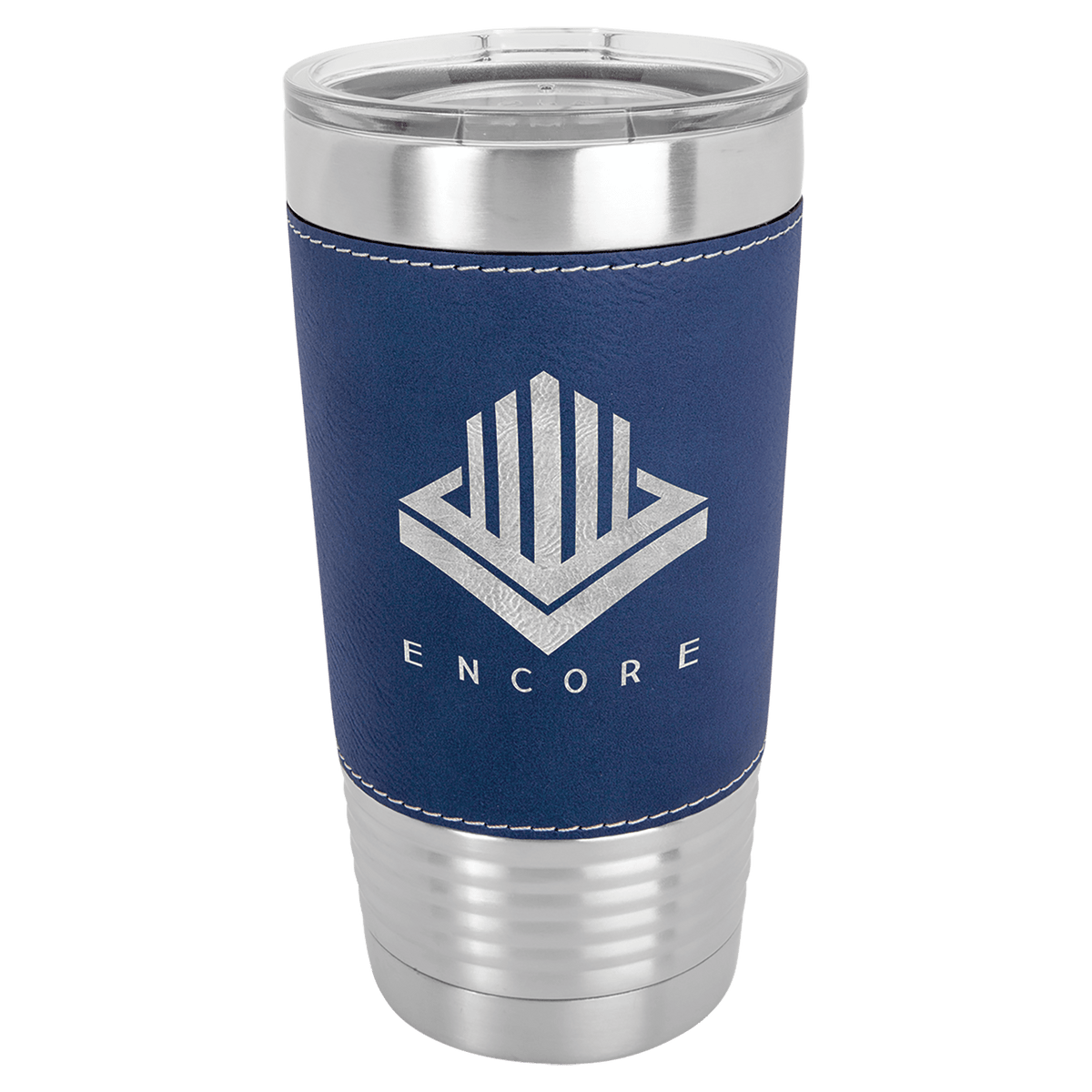 Polar Camel 20 oz. Light Brown Leatherette Grip Tumbler with Standard Lid