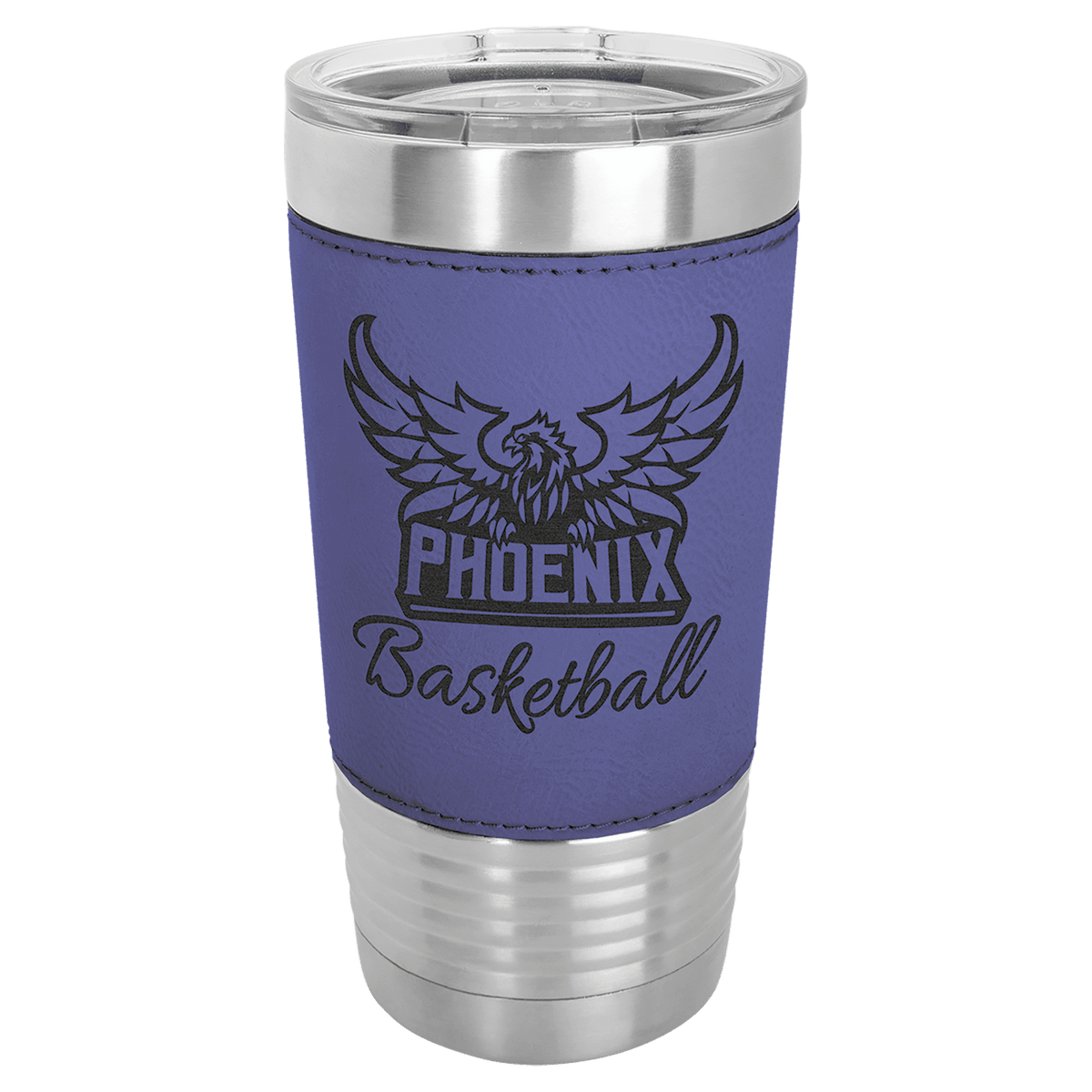 Polar Camel 20 oz. Light Brown Leatherette Grip Tumbler with Standard Lid
