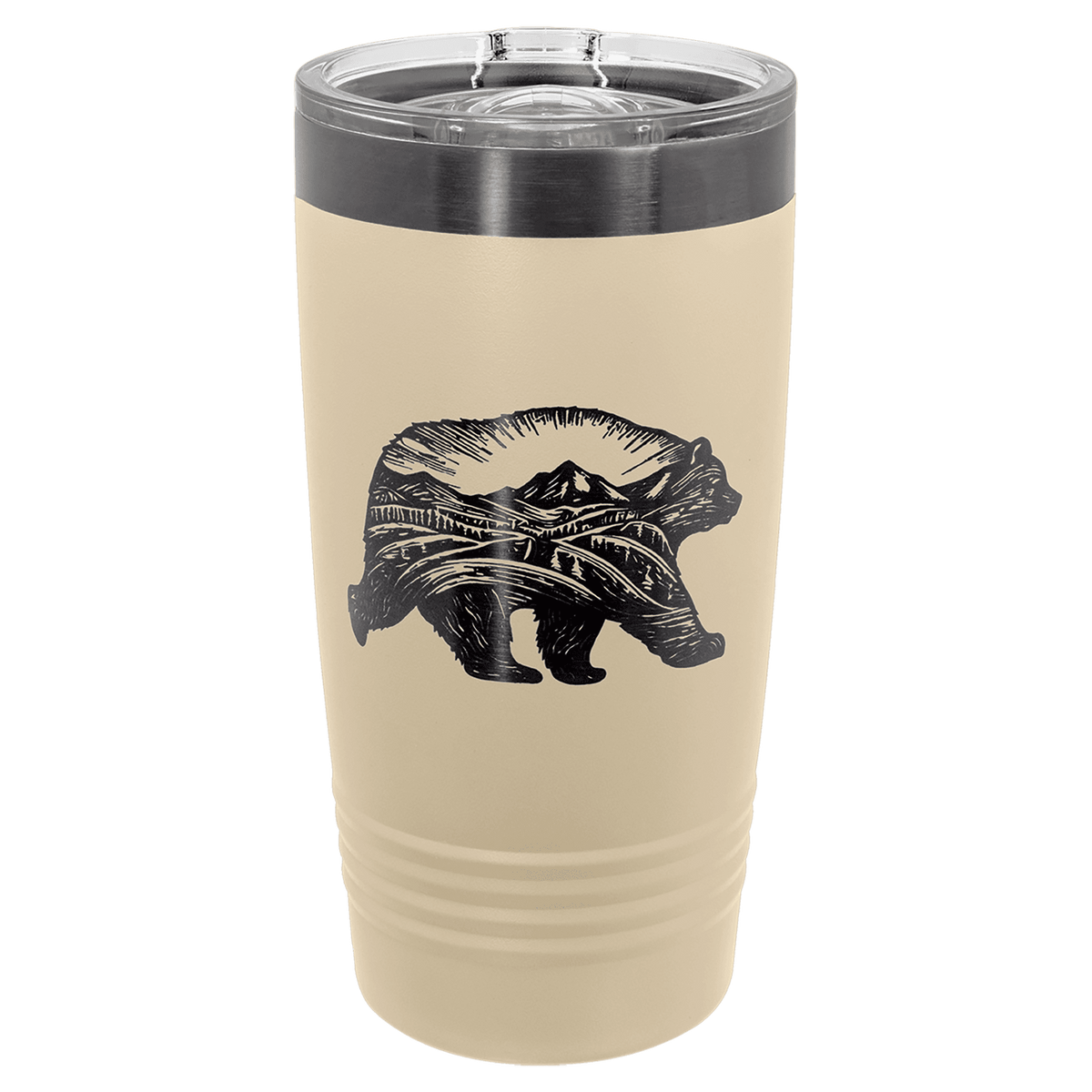 Polar Camel 20 oz. Black/ ION-Plated Ringneck Tumbler with Slider Lid